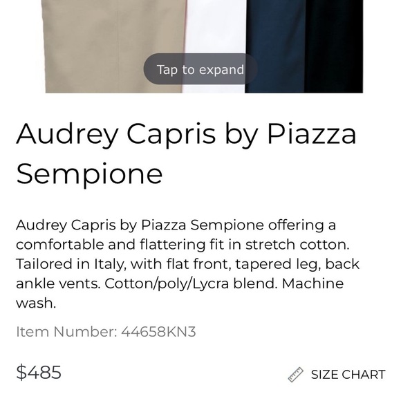 Piazza Sempione Italian Cropped Cotton/Elastane Women’s Pants White 14 - Picture 2 of 16